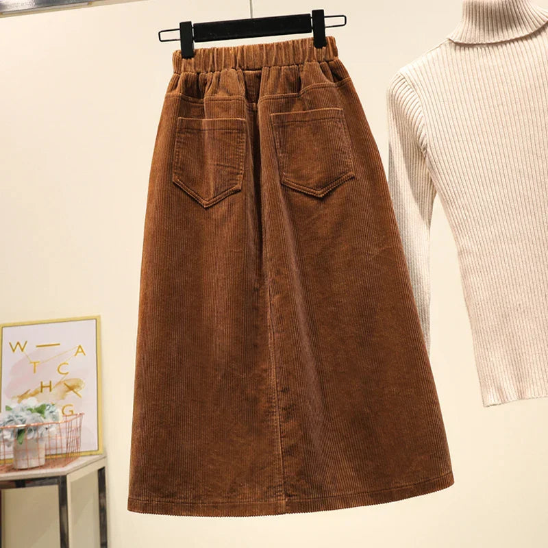 Women's Corduroy Midi Skirts